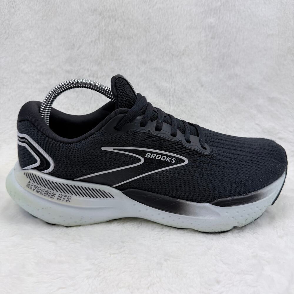 Brooks Glycerin GTS 21 Womens Running Shoes Black White Size 9.5 B Sneaker